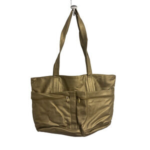 Women's Large Gold Tote Travel Laptop Weekender Vacation‎ Organizer Resort Glam